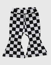 Black Checkered Flare Leggings